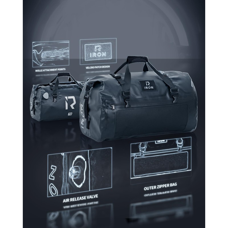 IRON JIA'S Motorcycle Dry Bag - Waterproof Duffle & Luggage