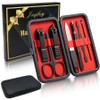 Portable Nail Clipper Set 7 Pieces Nail Care Beauty Organizing Set with Earwax, 1 Piece, Black / 휴대용 손톱깎이 세트 7종 네일케어 귀지개 포함 미용 정리 세트, 1개, 블랙