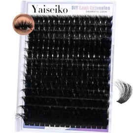 Yaiseiko Fluffy Lash Clusters 300D Thick Long 12-25mm Volume Cluster Eyelash Extensions 224Pcs Wispy Individual Lashes D Curl Waterproof Eyelash Clusters Soft False Eyelashes DIY at Home
