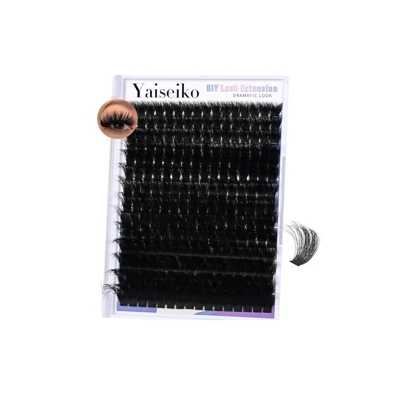 Yaiseiko Fluffy Lash Clusters 300D Thick Long 12-25mm Volume Cluster