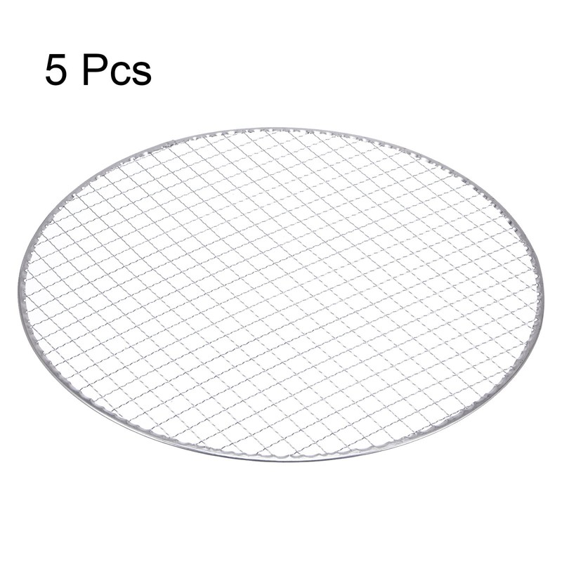 sourcing map 5pcs Round BBQ Grill Net 13" Dia Galvanized