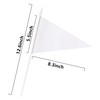 12 Pack White Pennant Flags Small Mini Hand Held Solid