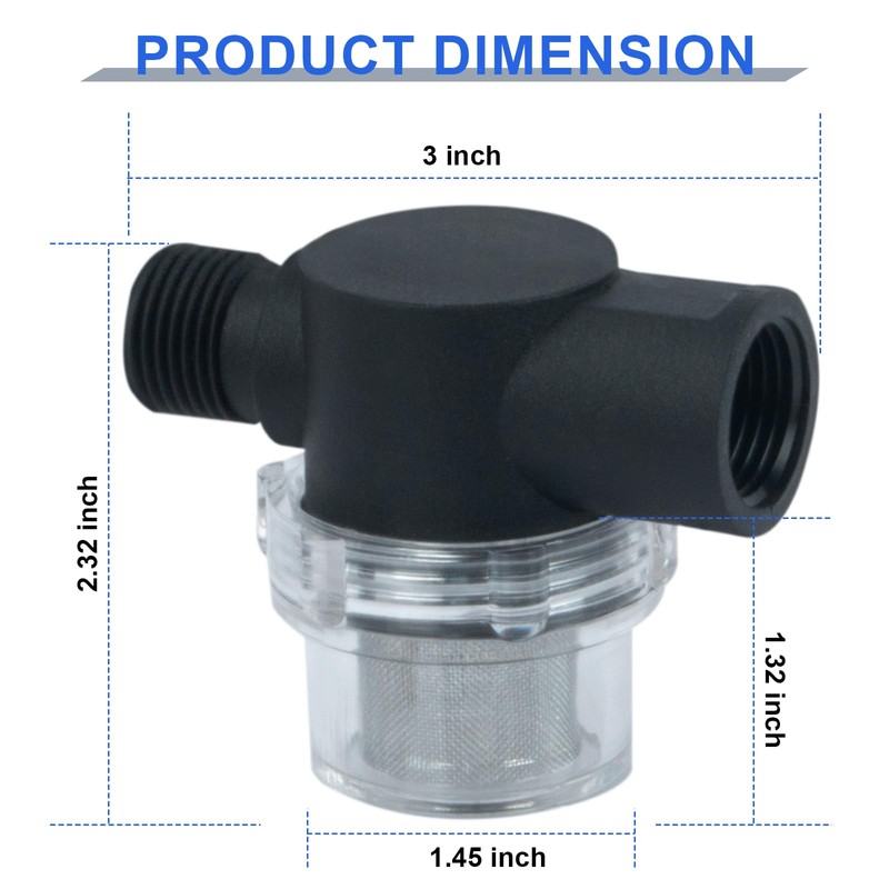 EINDER RV Water Pump Filter Compatible with WFCO or Shurflo