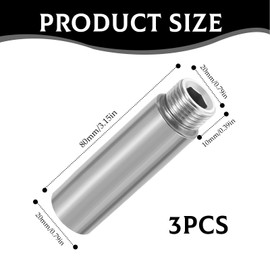 3PCS Stainless Steel 4-Point Extension Shower Hose Connector, Internal and External Thread Direct Shower Head Extension Arm, Faucet Angle Valve Extension Plumbing Fittings.