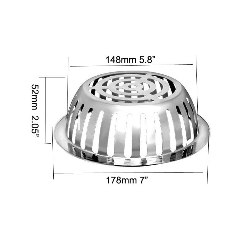 Stainless Steel Roof Dome Drain Cover Strainer Atrium Grate 2pcs/pk