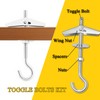 1/5" Heavy Duty Hook Toggle Bolts Set - 16 Packs