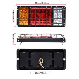 X-STYLE Tail Lamp, LED, 24 V, Truck, LED Marker Lamp, Turn Signal, Small, Brake Light, Warning Light, Trailer, Boat, Lift, Decoratra, Universal, Square Type, Left and Right