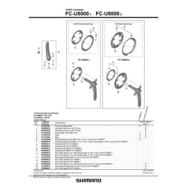 SHIMANO CUES FC-U8000-1 Hollowtech II Black Crankset 1x9/10/11 Speed 170mm, 175m - 170mm  42T