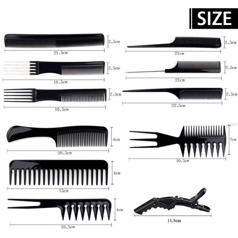 Kit 16 Cepillos Peines Cabello Peinado Peluquería Magic Clip De