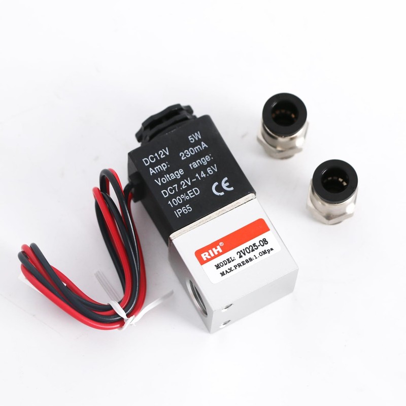 RIH Solenoid Valve Solenoid Valve Normally Closed 12V Connection Diameter