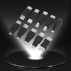 USB2.0 Adapters, Different Angled Pack of 40 Mini Micro Type B Male Female Converter Connector