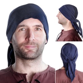 HEMAD Fidegart Men's Medieval Pirate Headscarf 100% Cotton Triangle, blue, Unit size