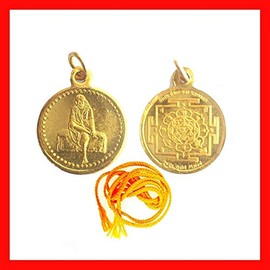 Divya Sri Sai Baba Shirdi Sai Yantra Kavach Pendant Locket with Yellow Thread