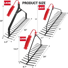 KEMETIK 32" No Assembly Heavy Duty Steel Pond & Lake Rake – Lake Weed Cutter with 30ft Thickened Rope & Net, Aquatic Weed Rake for Reed/Lily/Cattail Removal Cutting Tool