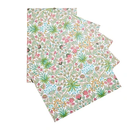 William Morris At Home Bergamot & Vetiver Scented Drawer Liners | Suitable For Kitchens & Bedrooms | Cruelty Free & Vegan Friendly | 5 Sheets, Spring Green, Red, Blue
