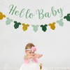 Prestrung Babyparty Deko Onesies-Banner Neutrale Girlande Grün Gold Baby Shower