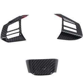 HIGH FLYING Carbon Grain Car Interior Accessories Steering Decoration Trim ABS 3pcs for Subaru WRX STI 2016 2017 2018 (NOT Fit Turbo CVT)