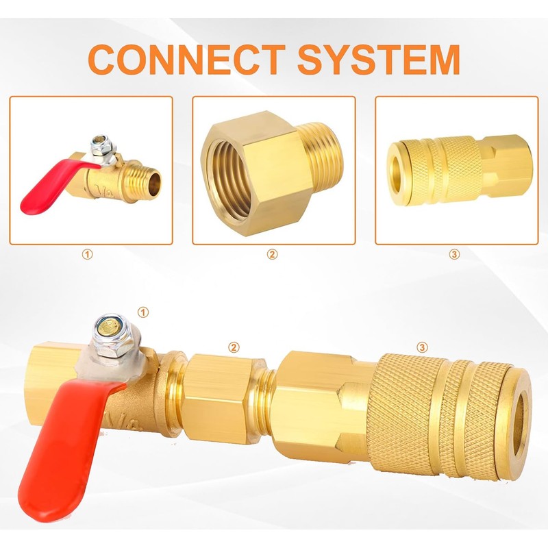 HONSNKS 4 PCS Brass Pipe Fitting 3/8" NPT Female Thread