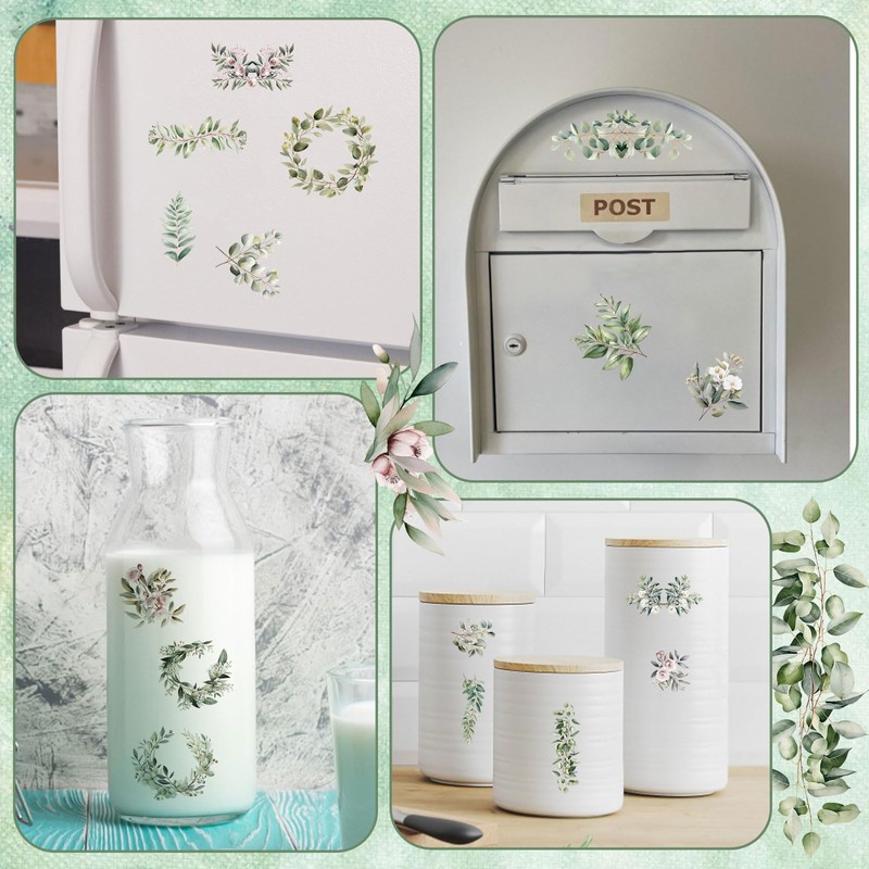 WANDIC 10 Sheets Transfer Stickers, Distress Leaves Decals Bud Flower