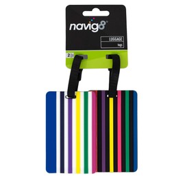 navig8 Luggage Tags 2 PCS with Name ID Cards - Secure Luggage Tags - Perfect to Quickly Spot Luggage