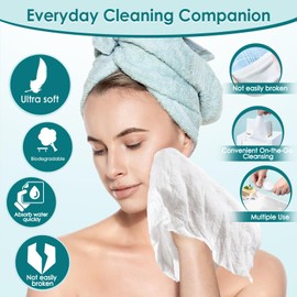 Yansyi Face Towels XL, 80g/m² Extra Thick, 10"x12" Ultra soft Biobased Cleansing Cloth, Diposibale Make up Remover, Gentle Wipe for Sensitive Skin, 50 Ct, 1 Pack