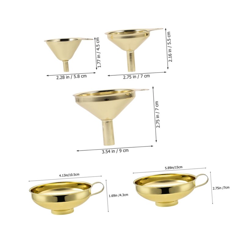 Generic 1 Set Stainless Steel Funnel Mini Funnel for Kitchen