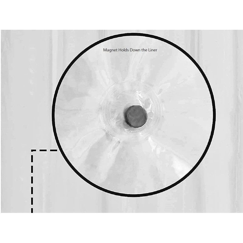 Dependable Industries inc. Essentials Bathroom Magnetized Shower Curtain Liner with