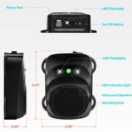 Loraffe Under Hood Rodent Repellent for Car Engines, 12V 24V Ultrasonic Mouse Deterrent with LED Strobe Lights – Mice and Rat Repeller for Truck, RV, Vehicle Engine Protection, Pack of 2