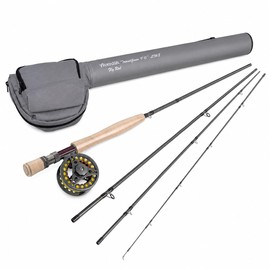 Aventik TroutFly Series Fly Fishing Rod and Reel Combo, 9' LW5 / 9' LW8, Toray 46T Carbon Fast Action Trout Rod with Pre-Spooled Aluminum Reel, 4-Piece Travel Set with Cordura Tube (9'0'' LW8 Kit)