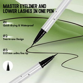 Lower Lash Stamp Bottom Eyelash Stamp with Ink Waterproof Formula &Long Lasting Natural Looking Lower Lashes Quick Eye Makeup Tool(Black)