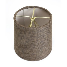 Set of 6 Chocolate Burlap Drum Chandelier Clip-On Lampshade 4x5x5