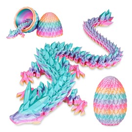 Surprise Dragon Egg with Dragon Inside – Gifts for Kids and Adults, 3D Printed Fidget Toy, Ideal for Christmas, Easter, Birthdays, Fun Desk Décor and Stress Relief(Rainbow, Medium)