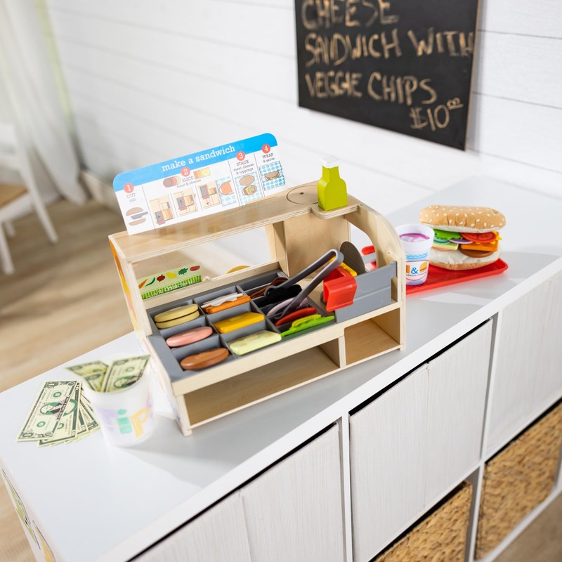 Melissa & Doug Wooden Slice & Stack Sandwich Counter with
