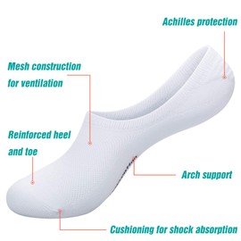 coskefy No Show Socks, Trainer Socks Cotton Anti-Slip Invisible Socks Low Cut Sports Liner Socks for Men Women (8 Pairs)