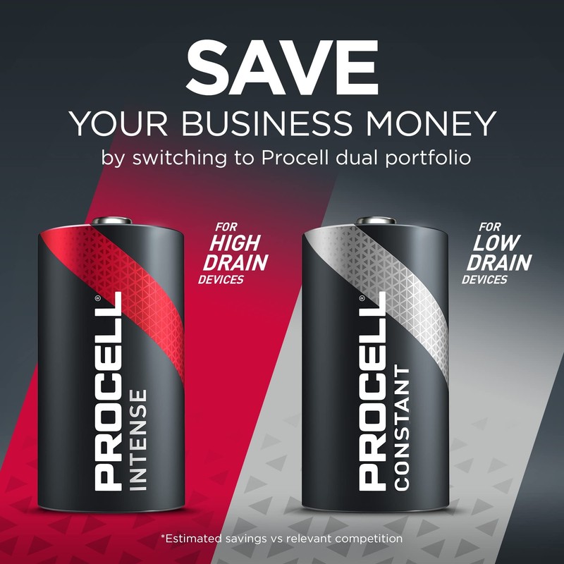 ProCell Constant D Cell Long-Lasting Alkaline Batteries (72 Pack), 10-Year