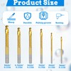 6 Pack Titanium Coated HSS Twist Drill Bits, 3-8mm Hex