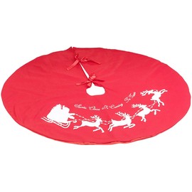 Pearl Christmas tree blanket: Christmas Tree Blanket in Red & White with Santa Claus Design, Diameter 100 cm (Christmas Tree Blanket)