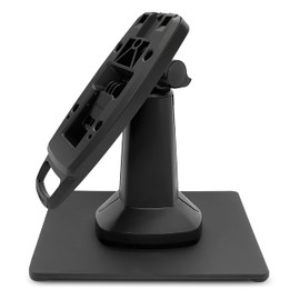 ENS Tailwind Verifone Vx810 7" Latch and Lock Flexipole Plus Pole Mount PIN Pad Stand with Square Freestanding Mobility Base Plate, Black