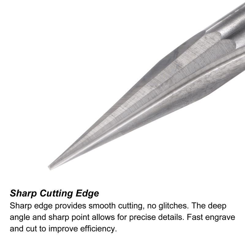 sourcing map Wood Engraving CNC Router Bit Full Carbide Carving
