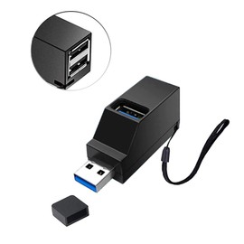 ALLVD USB Hub, 3 Ports, USB 3.0 + USB 2.0 Combo Hub, Ultra Small, Bus Power, USB Hub, USB Port, Extendable, Fast, Lightweight, Compact, Portable, 1 Piece (Black)