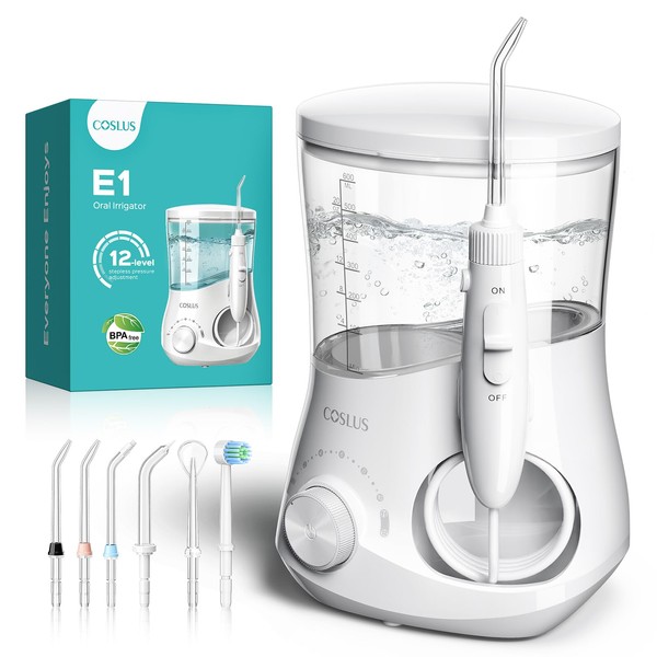 COSLUS COSLUS Water Flosser, Water Dental Flosser Teeth Pick, 12