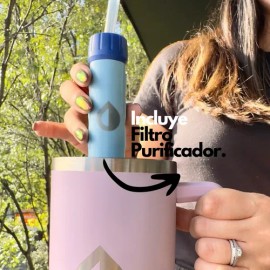 Termo Purificador Filtro De Agua Portable 1.2lts Diseño 2en1                                                                                          