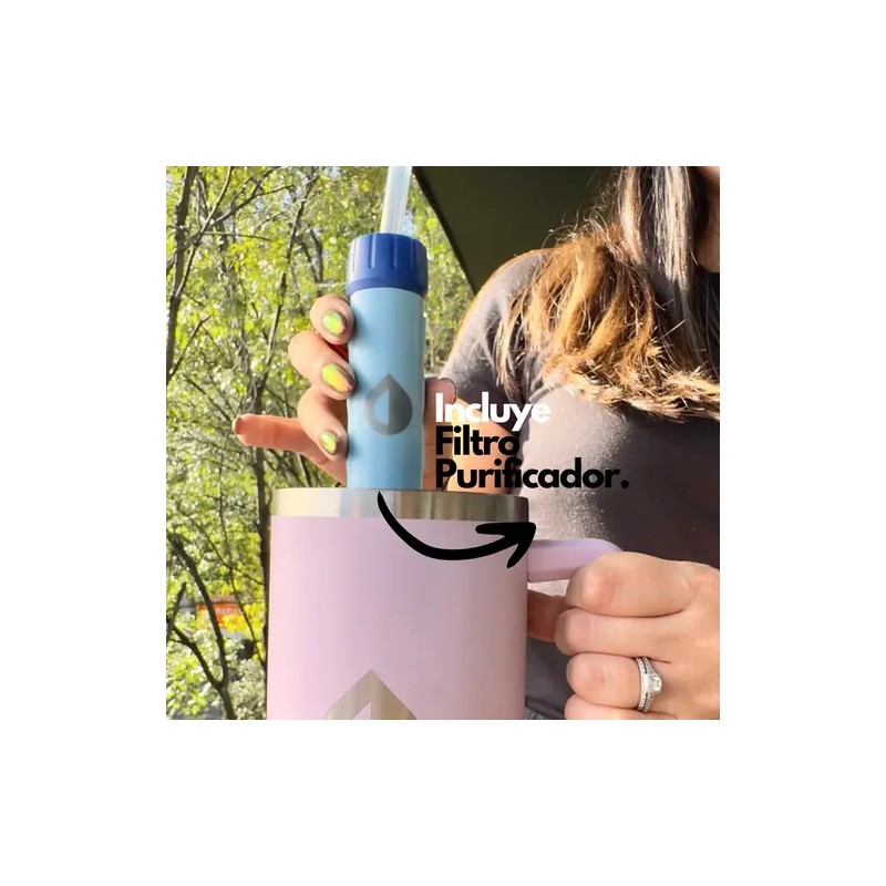 Termo Purificador Filtro De Agua Portable 1.2lts Diseño 2en1