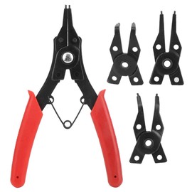 Snap Ring Pliers Set, Clamp/Holder Removal Tool Ring Pliers Combination Set with Heads 2Pcs Multifunctional 4 in 1 Premium Steel Circlip Plier for Automotive and Engine Repair