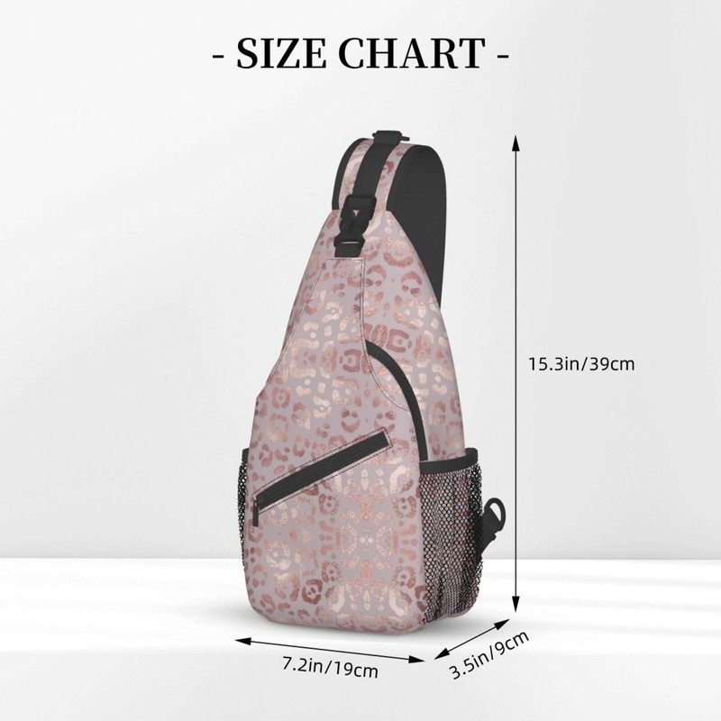COFEIYISI Leopard Print Sling Bag for Women - Elegant Rose