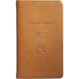 Graphic Image On The Green, Golf Score Book, Genuine Calfskin Leather (British Tan, 3" x 5")