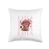 Coquette Highland Cow LAYLA Pink Bow Throw Pillow