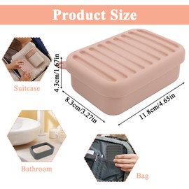2 Pieces Large Shampoo Bar Holder, Silicone Shampoo Bar Travel Case, Soap Box, Leak-Proof and Non-Slip Portable with Hanging Holes and Drainage Layer, for Shower, Bathroom, Gym, Outdoor (White/Grey)