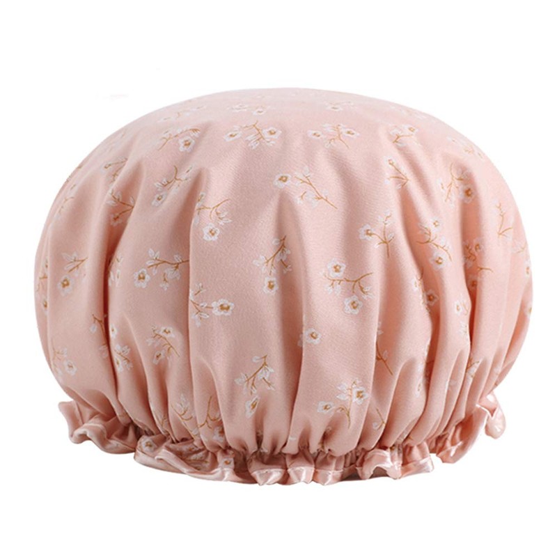 Shower Caps 2 Packs Waterproof Double Layers Shower Caps Elastic
