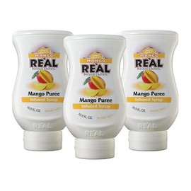 Mango Reàl Infused Exotics, Mango Puree Infused Syrup, 16.9 FL OZ Squeezable Bottle (Pack of 3)